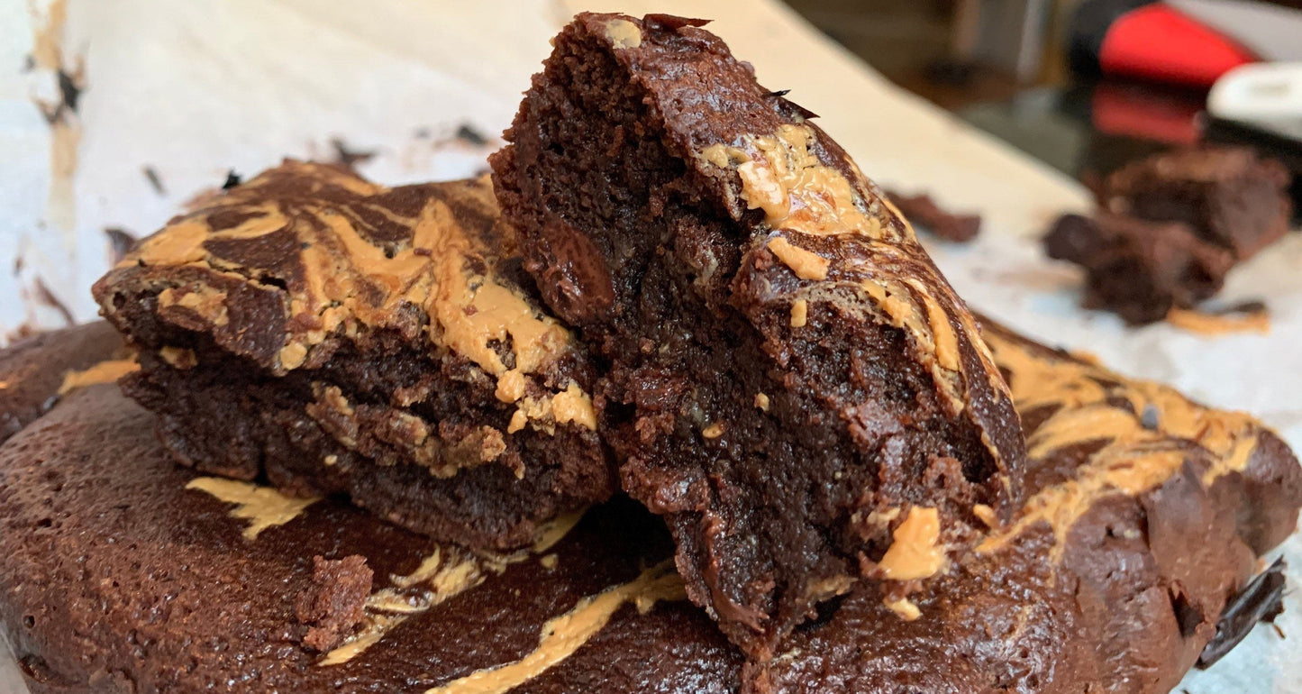 3g Net Carb Keto/GF fudge brownies with PB swirl