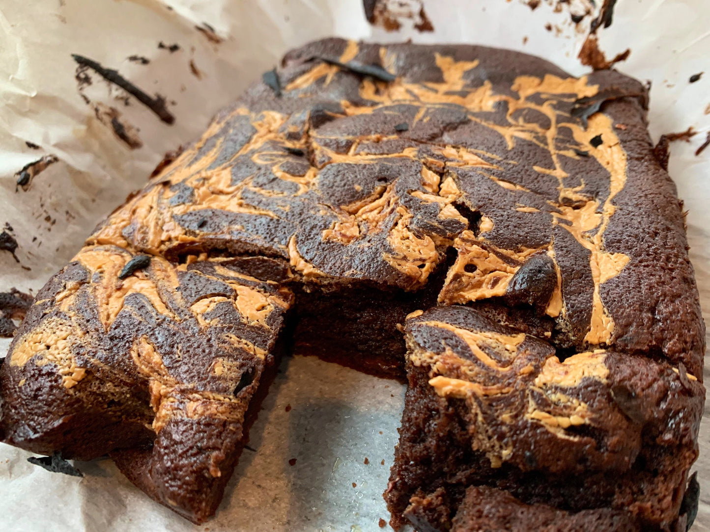 3g Net Carb Keto/GF fudge brownies with PB swirl