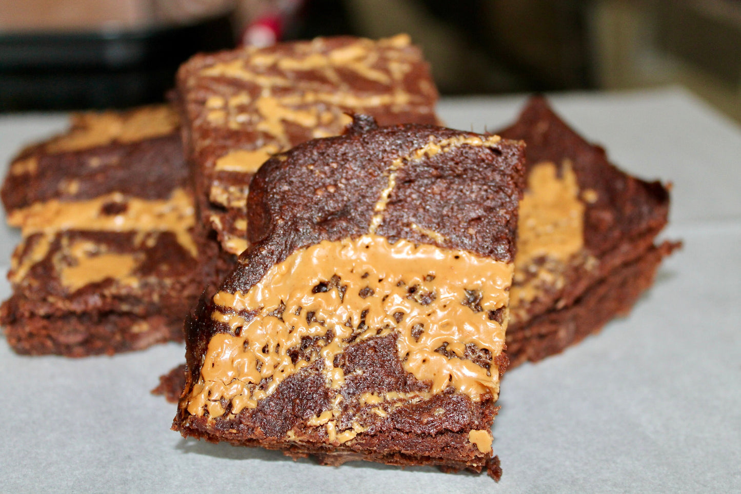 3g Net Carb Keto/GF fudge brownies with PB swirl