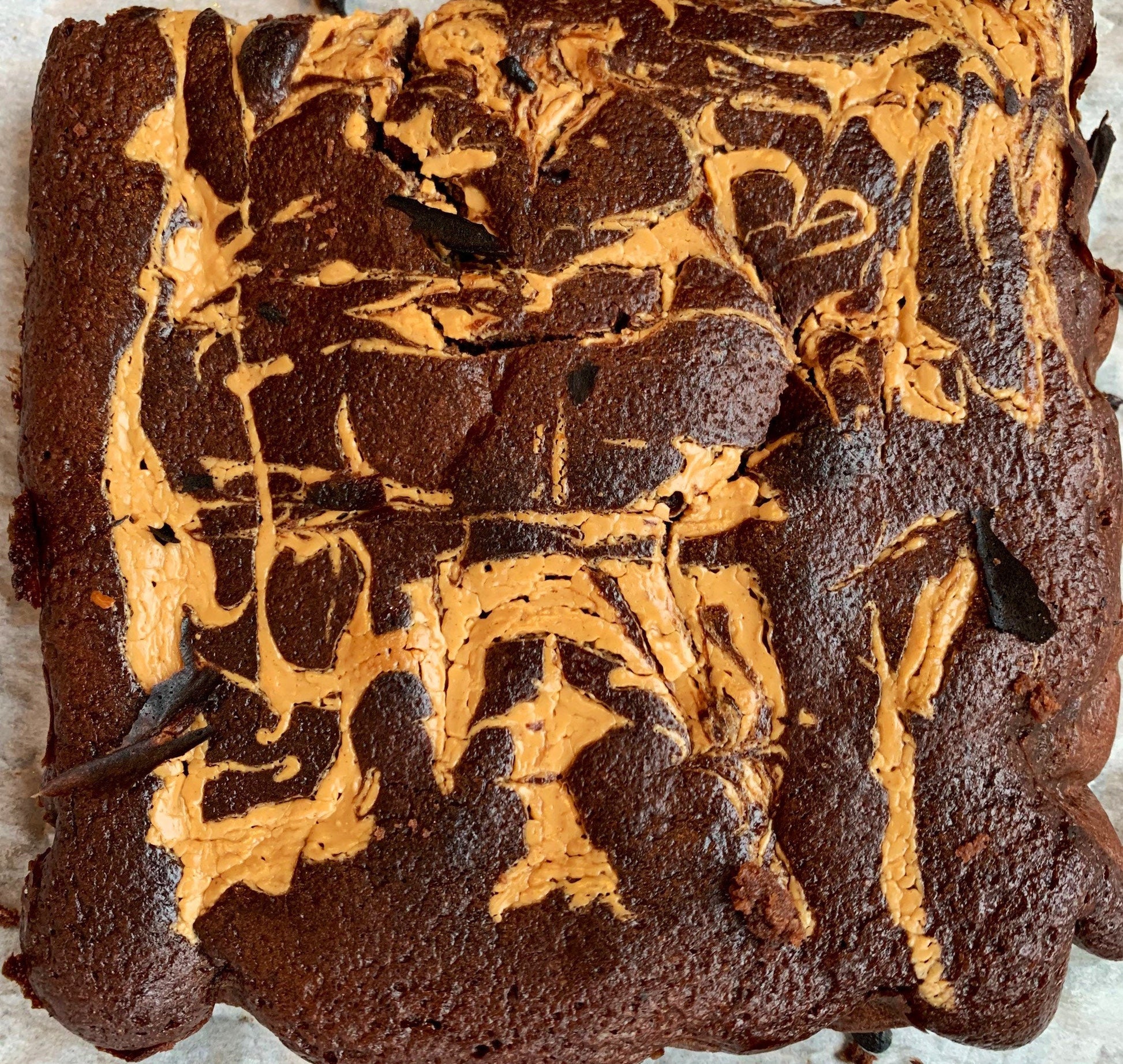 3g Net Carb Keto/GF fudge brownies with PB swirl