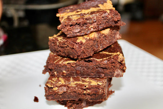 3g Net Carb Keto/GF fudge brownies with PB swirl