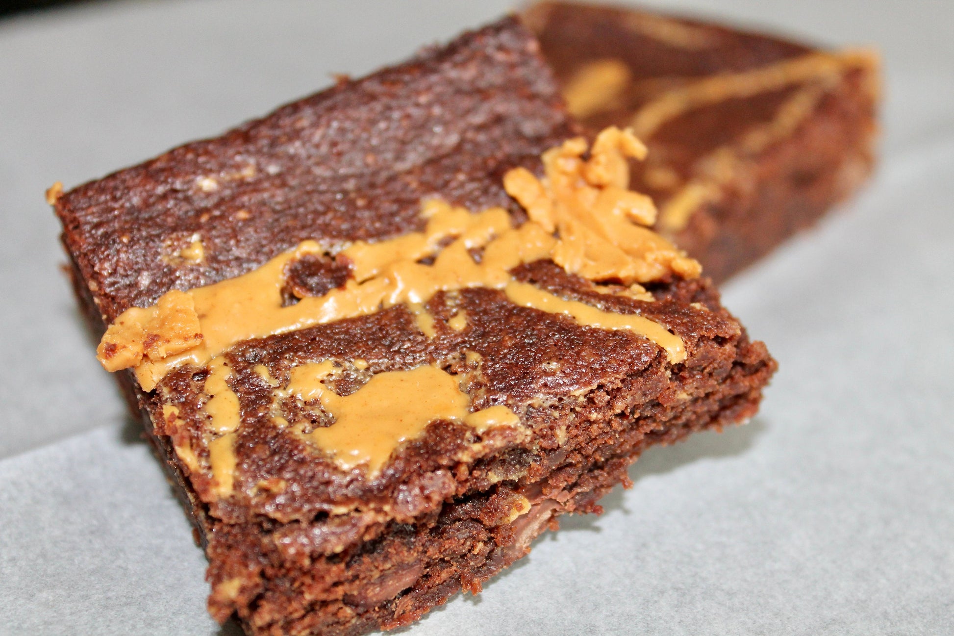 3g Net Carb Keto/GF fudge brownies with PB swirl